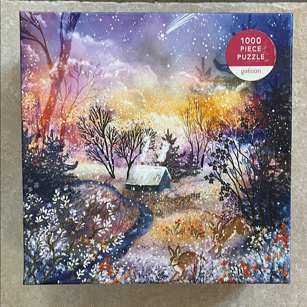 Galison 1000 Piece Puzzle with Winter Scene- “Enchanted Snowfall”
